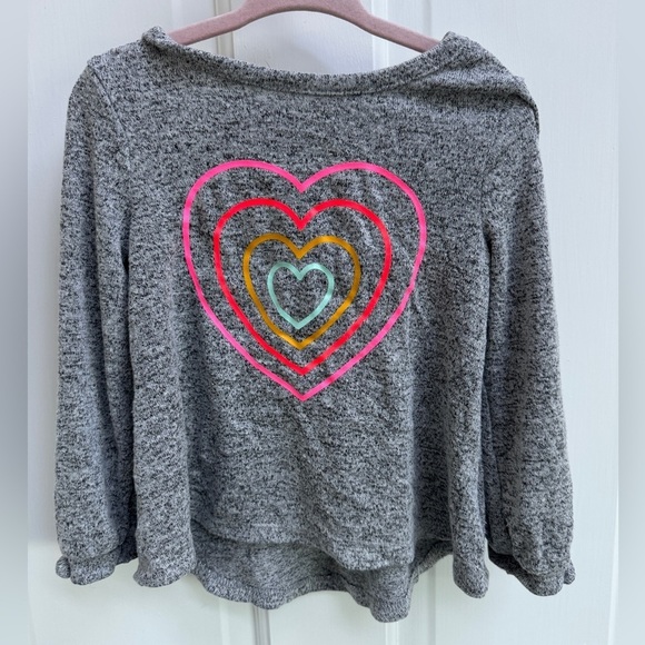 Cat & Jack Other - Cat & Jack 2T Girls Gray Heart Long Sleeve Top